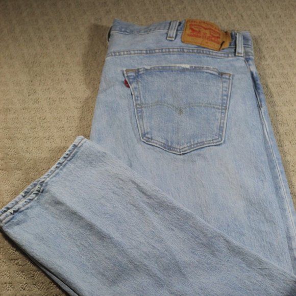 Levi's 501 Light Blue Faded Jeans 40x30 - Picture 1 of 11